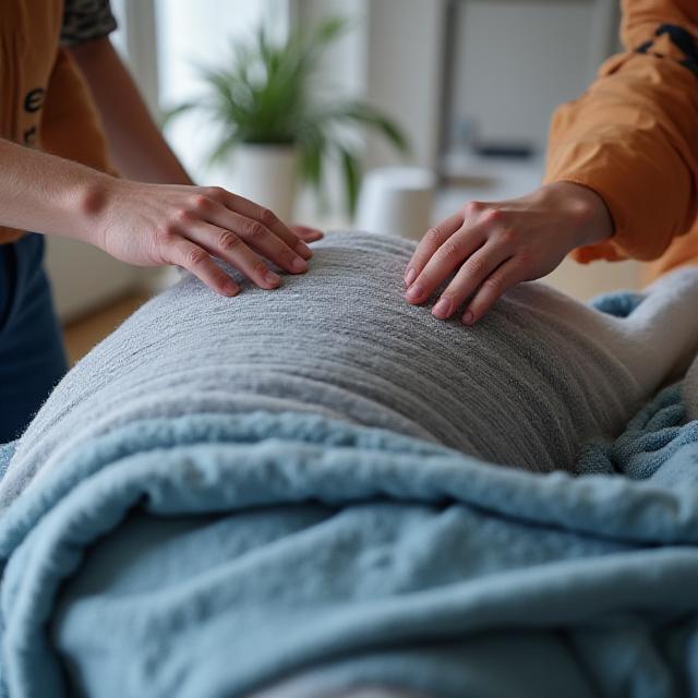 Jayhaulit team wrapping furniture for protection
